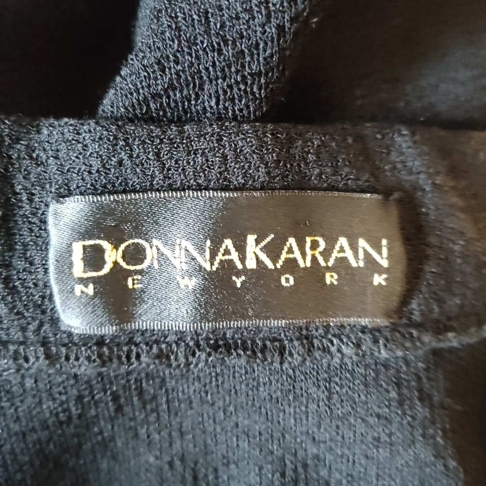 Donna Karan NEW York Vintage Black Wool Midi Skirt 12 Slit Union Made Slit - Picture 6 of 10